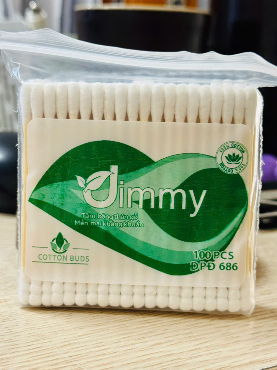 Bông tai gỗ Jimmi người lớn Bịch 24 gói